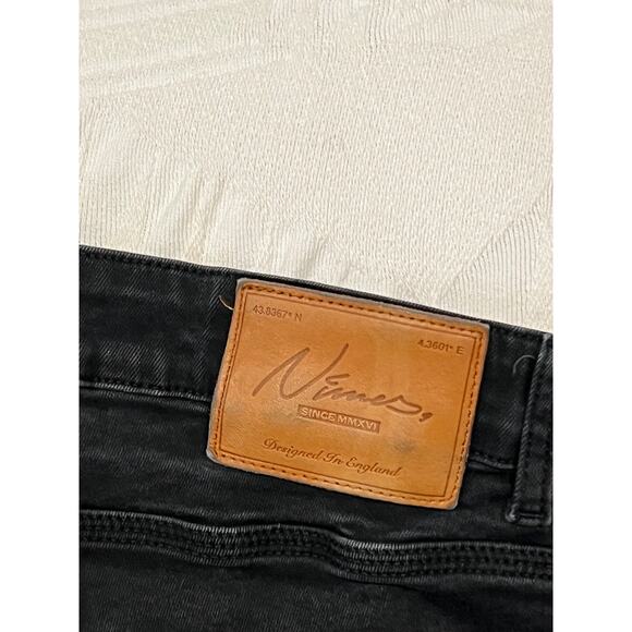 Nimes Button Fly Slim Black Jeans Mens 30x30 - Picture 5 of 5